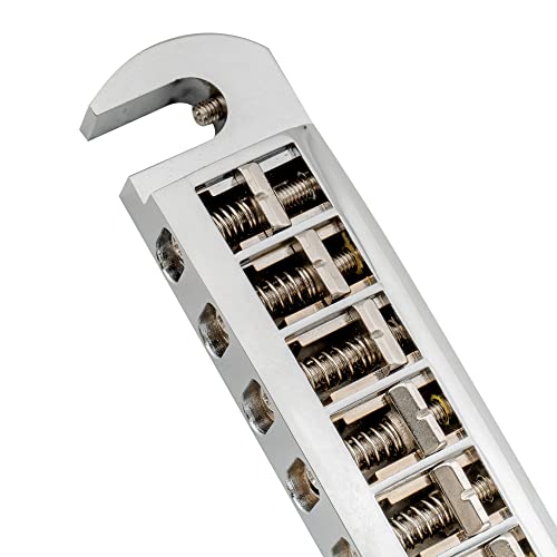 Musiclily Pro 52.5Mm (2-1/16 Inch) String Spacing Tune-O-Matic Pigtail Style Adjustable Wraparound Bridge Tailpiece For Epiphone Les Paul Sg Style Electric Guitar, Chrome #TOP5