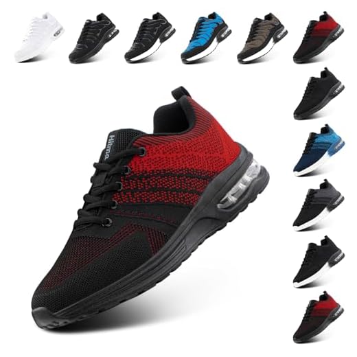 Hitmars Zapatillas Deportivas Hombre Mujer Zapatos Deportivos Running Aire Fitness Gimnasio Sneakers Rojo EU 48