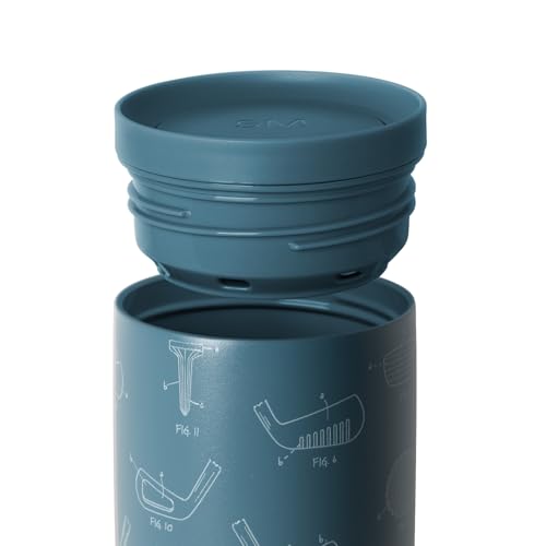 Image of Simple Modern Father's Day Signature Voyager | 16oz Travel Coffee Mug Tumbler with 360 Lid | Gifts for Dad, Him | Ceramic-Lined Insulated Stainless Steel Cold Brew Iced Coffee Cup | Golf Schematics