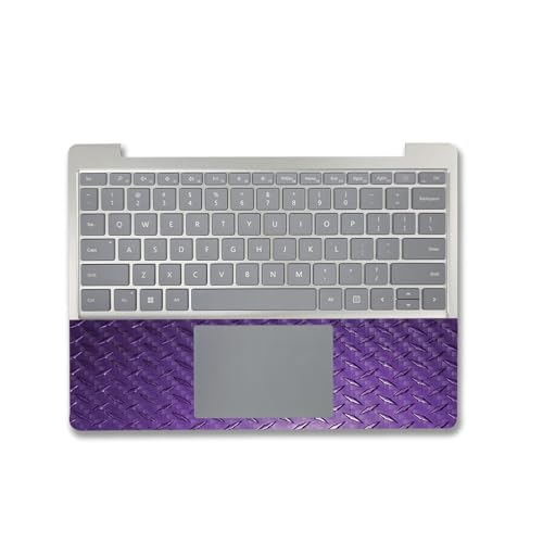 Image of MightySkins Carbon Fiber Skin Compatible with Microsoft Surface Laptop Go 3 (2023) Full Wrap Kit - Purple Diamond Plate | Protective, Durable Textured Carbon Fiber Finish | Made in The USA