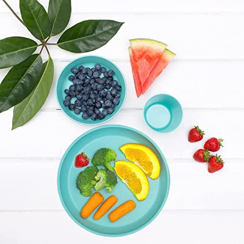 Large Plates And Small Bowls Kid Cups Set Wheat Straw Microwave Safe Dinnner Plates For Pasta,Cereal, Salad，Side Dishes， Kitchen, Camping, Rv 【Set Of 18】 #TOP3