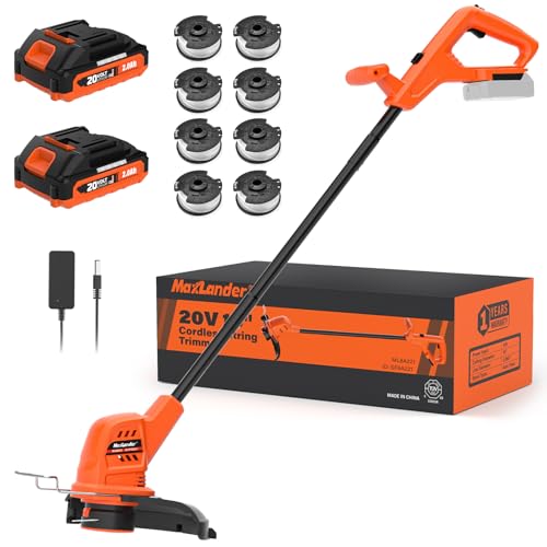 MAXLANDER Weed Wacker Cordless, 20V 10 Inch Weed Wacker Battery Operated, Lightweight String Trimmer...