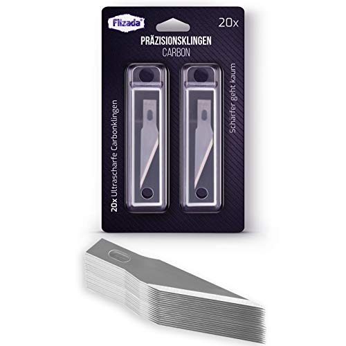 Preisvergleich Produktbild Filzada ® 20x Ultrascharfe Skallpell Klingen - Ersatzklingen für Skallpelle, Hobbymesser, Bastellmesser - inkl. Aufbewahrungsbox