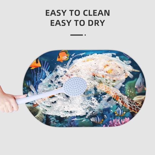 Tapis de bain en pierre diatomée super absorbant douche tortue mer