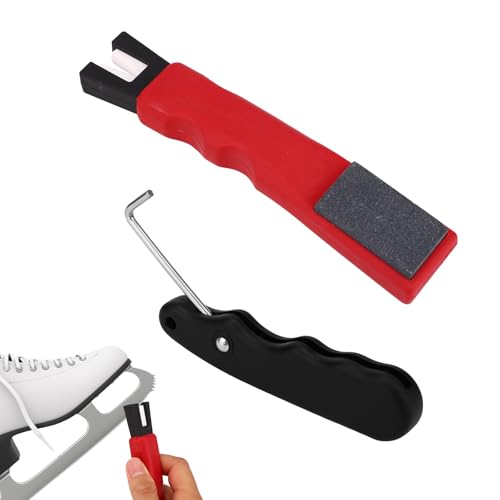 Sinbana - Sinbana Aiguiseur de Lames de Patins à Glace & Tendeur Lacets Chaussures, Aiguiseur Patin Hockey Portable Extracteur Lacets Chaussures Accessoires Hockey Sur Glace Polyvalents pour Patins