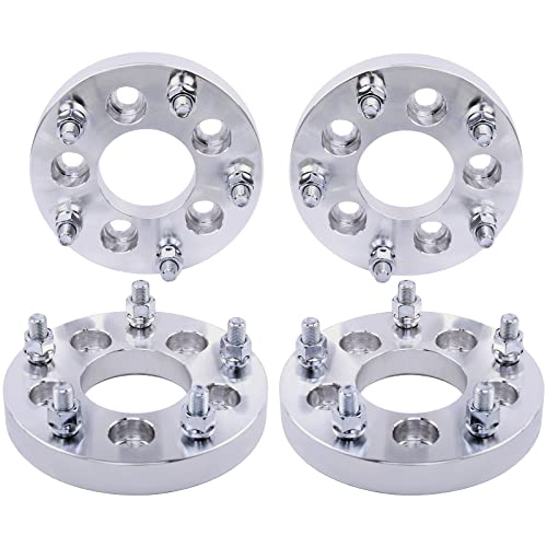 DCVAMOUS 4PC 5x4.5 to 5x5.5 Wheel Adapters 1 Inch with 1/2 Studs Compatible with Ford-Jeep-Lincoln 5 Lug for Wrangler Liberty Cherokee Comanche TJ YJ XJ KJ KK ZJ MJ | Ranger Mustang Taurus Explorer