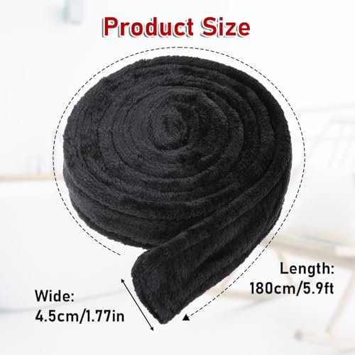Robe Belt, Black Replacement Pajamas, 67 in x 1.6 in Bath Robe Belt Replacement, Hotel Bathrobe Tie Waist Belt, Unisex Soft Plush Flannel Replacement Bathrobe Flannel2
