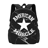 RUNAUP-AMERICAN-MUSCLE-Backpack, Lightweight Backpack Classical Casual Daypack For Women Men
