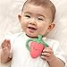 Itzy Ritzy Strawberry-Shaped Baby Teether with Handles; Silicone Teether for Babies with Easy-Grab Handles and Textured, Teethable Surfaces - Baby Teething Toy for 3 Months & Up (Strawberry)