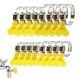 Ajinacious Stainless Steel Adjustable Key-Type Band Hose Clamp Assortment Kit, 16 Pcs, 6/25/32/44mm, Yellow and Silver