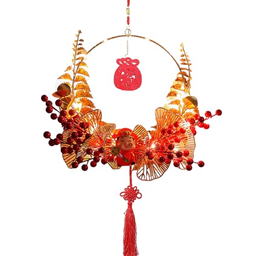 Neujahrskranz, Neujahrskranz, Frühlingsfest, Türkranz, chinesische LED...