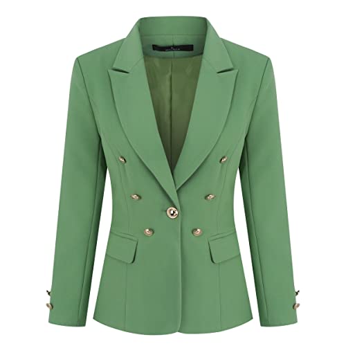 YUNCLOS Women's 2 Pieces Vintage Office Lady Suit Set 1 Button Blazer and Suit Pants2