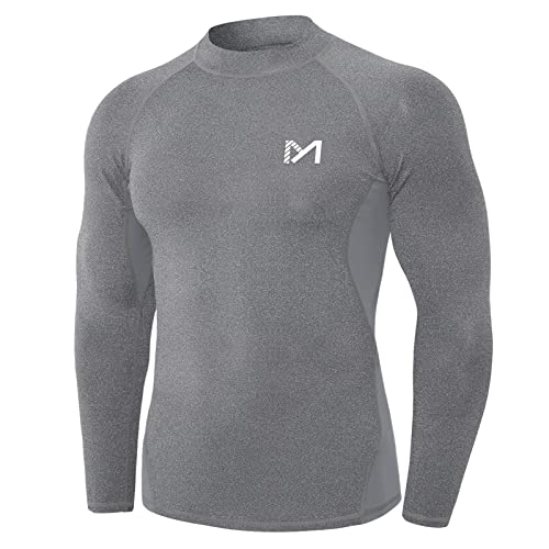 MEETYOO Kompressionsshirt Herren, Funktionsshirt Langarm Fitnessshirt Männer Atmungsaktiv Sportshirt Laufshirt für Laufen Sport Turnhalle