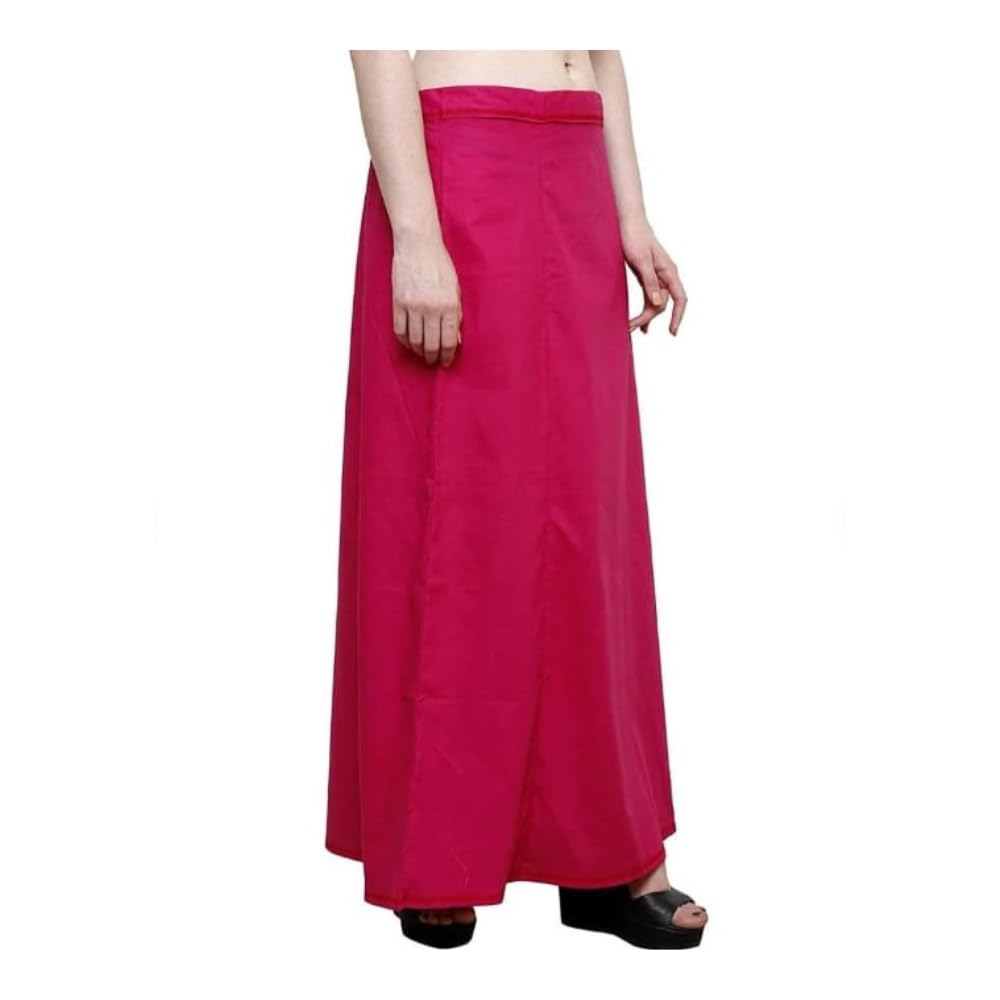 Clothi’z Women’s Cotton Petticoats with (Owerlock) Readymade Saree Inskirt Bottom wear for Women (Free Size), Pack of 1 Pink-picture-27