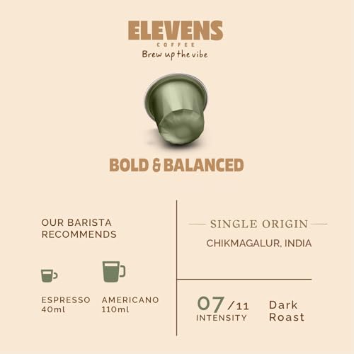 Image of ELEVENS COFFEE | Explorer's Pack | Specialty & Single Origin Coffee Capsules | 100% Arabica & Robusta | Medium, Dark & Medium Dark Roast | Intensity 7, 8 & 10 | Compatible with Nespresso (Pack of 1)