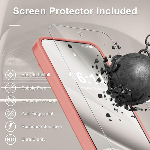 Image of for Google Pixel 10 /10 Pro Case, Matte Magnetic Phone Cover [with 1 Screen Protector] [Support for MagSafe] [Shockproof Military Grade Protection] Translucent Frosted Back, Pink