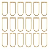 Pandahall - 100 colgantes de aleación en forma de arco con parte trasera abierta, 30 x 12,5 x 1 mm, marco geométrico hueco dorado claro para hacer joyas