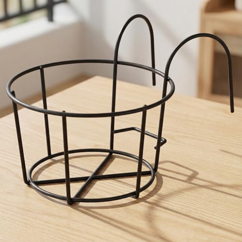 ecofynd 1 Pack Round Metal Hanging Flower Pot Stand For Railing p...