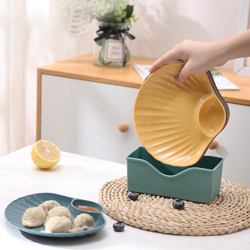 Set 4 platos dip con forma de concha plástico multicolor miniatura 6