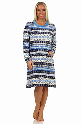 NORMANN-Waeschefabrik-Damen-Nachthemd-Hauskleid-aus-softem-Coralfleece-in-tollem-Norweger-Muster-202-97-959