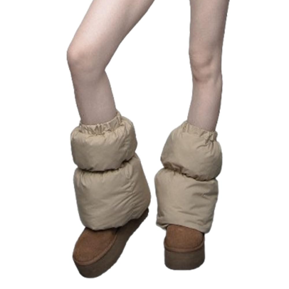 Winter Thermal Leg Warmers Socks - Thickened Padded Over The Knee Boot Cuffs for Women Warm SHiking and