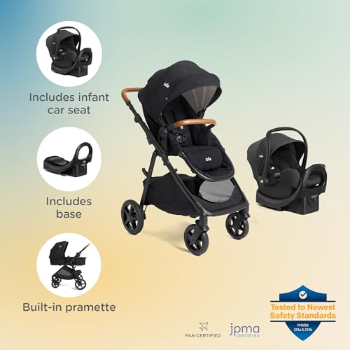 ginger and rue travel system - 4-in-1 travel system with lightweight baby car seat and an included anti-rebound base for easy install and pramette stroller twilight