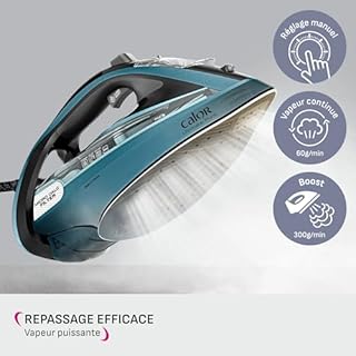 Calor Ultimate Pure, Fer à repasser vapeur, Débit vapeur 60 g/min, Fonction pressing 300 g/min, Filtre Micro Calc, Anti-goutte, FV9851C0