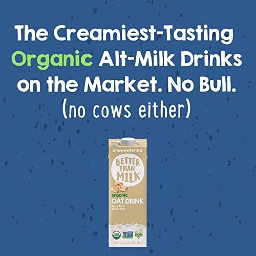Better Than Milk Organic Oat Milk Unsweetened - Dairy-Free Vegan Friendly, Non Gmo Certified, 33.8 Fl Oz (Pack Of 6) #TOP1