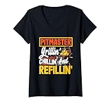 Photo Gallery donna pitmaster grillin chillin & refillin bbq smoker grilling maglietta con collo a v Photo Gallery donna pitmaster grillin chillin & refillin bbq smoker grilling maglietta con collo a v