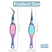 Salbsever 2 Pcs Craft Tweezers - Precision Reverse Tweezers with Soft Grip, Crossing Lock, Fine Point and Curved/Straight Tips