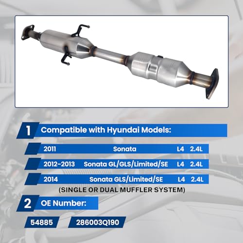 SPEEDFusion Catalytic Converter Compatible with Hyundai Sonata 2011 2012 2013 2014 2.4L Catalytic Convertor 54885(EPA Compliant) by SPEEDFusion - Used condition - Image 5