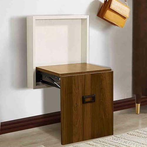 Wall Mounted Folding Shoe Changing Stool with Non-Slip Mat, Space Saving Design, Strong 330lbs Load Capacity, Ideal for Small Spaces, Durable and Practical Chair for Easy Shoe Changes