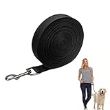 Schleppleine für Hunde, Schleppleine, Recall Hunde Ausbildungsleine, Hundeleine mit Handschlaufe und D-Karabiner, Hundeleine für Mittlere Kleine Hund (10m Schwarz)