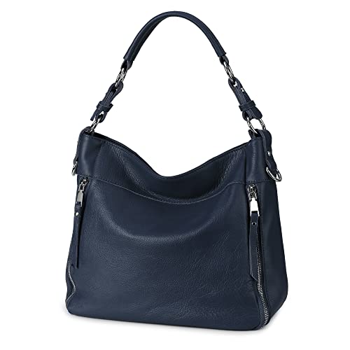 Image of YALUXE Women's Real Leather Shoulder Bags Hobo Handbag Purse Crossbody Bag