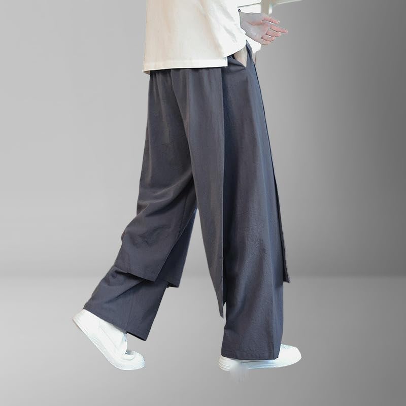 Pantalon homme coton lin ample sportif rétro chinois automne mode casual - 6