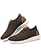 VILOCY Men's Dress Sneakers Oxfords Casual Business Shoes Lace Up Lightweight Walking Knit Mesh Fashion Sneakers Brown, EU45