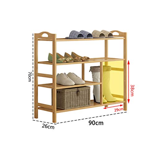 Banc porte-chaussures multifonctionnel en bambou robuste à 3 niveaux