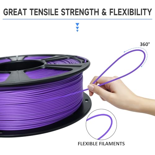 Image of GIANTARM 3D Printer Filament, Purple Pla Filament, 1Kg(2.2lbs) Spool, 1.75mm Dimension Accuracy + /- 0.03mm, 3D Printing Filament