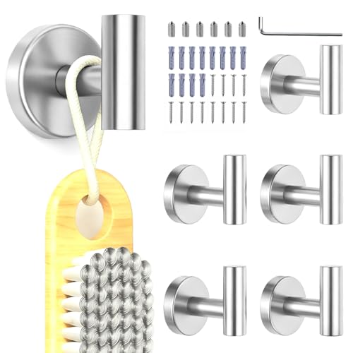 El Mejor Listado de Ganchos infantiles para toallas de baño los más recomendados. 43 6PCS Ganchos para Pared, Porta Toallas para Baño de Acero Inoxidable, Perchero Pared de Mate, Articulos para baño Impermeable, para Baño, Dormitorio, Cocina, Sala de Estar, Aseo...