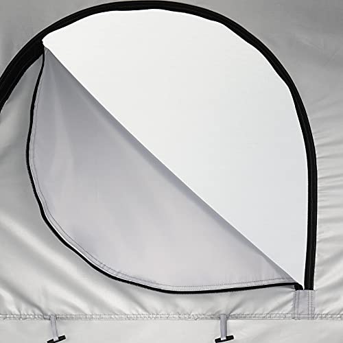 Carpa ducha portátil al aire libre con tejido Oxford, tienda para cambio de ropa, refugio de privacidad instantáneo extra amplio, con bolsa de transporte, azul y blanco miniatura 4