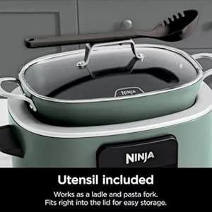 Ninja foodi possiblecooker pro 85 quart multi cooker with 8 in 1 slow cooker dutch oven steamer more glass lid integrated spoon nonstick oven safe pot to 500f sage green  urban country home decor