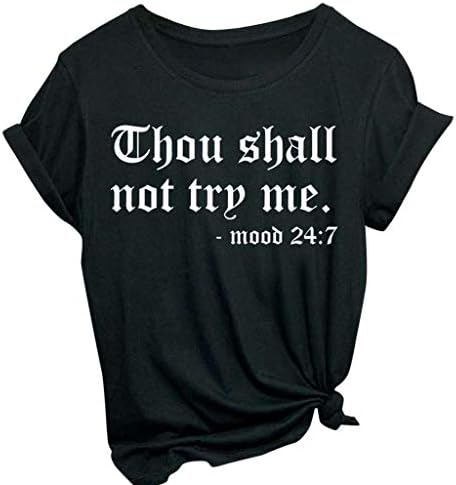 Letter Print T-Shirt for Women Fashion Casual O-Neck Tee Letter Print Short Sleeve T-Shirt Blouse Activewear