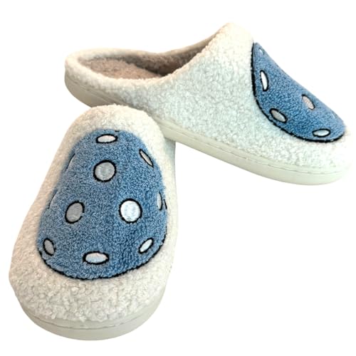 Cozy Memory Foam Cute Slippers with Pickleball Design - Trendy and Comfortable Cute Slippers for Women with Non-Slip Rubber Sole, Fun Slippers, Suitable as Gift, Indoor Outdoor Use