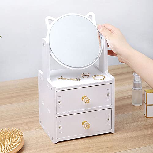 Espejo de maquillaje con cajones y rotación 360° miniatura 4