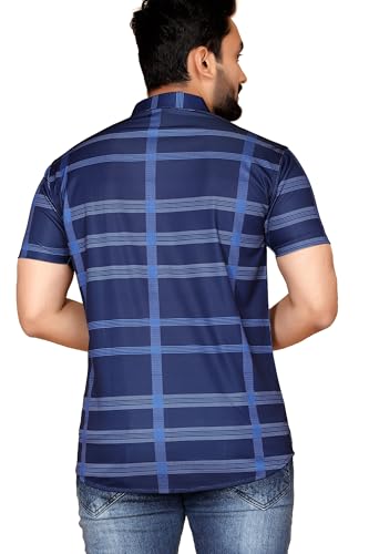 Image of FABRIPPLE Men's Printed Half Sleeve Shirt for Casual Wear | Stylish Geometric Pattern Slim Fit for Men | Summer Trendy Short Sleeve Shirt