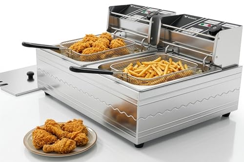 Opiniones de Farberware mexico . 44 GUTSTARK Freidora de Aceite Doble Cesta Capacidad 12L Electrica 3400W Acero Inoxidable Control Temperatura Independiente 60 a 200C Canastillas y Tapas Ideal Negocio Cocina...