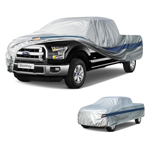 Image of Truck Car Cover Waterproof All Weather, Car Covers for Pickup, All Season Rain Sun Dust UV Protection Windproof with Storage Bag, Universal Fits Length 229-242 inch