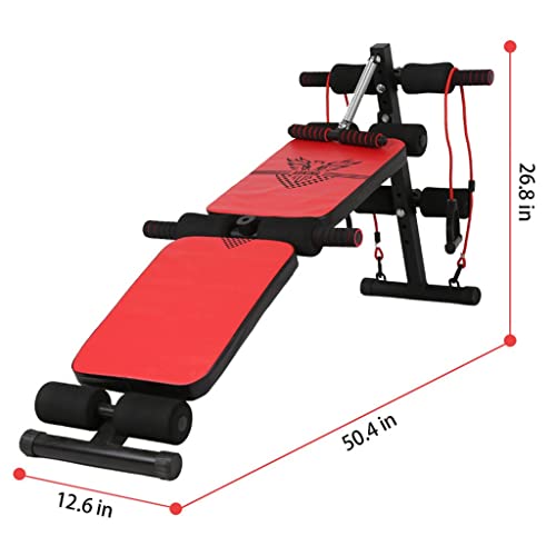 QWVDS Multifunctionele halterbank Opvouwbare fitnessbank Training Sit-up Bench Comfort Abdominaal ontwerp Verstelbaar - Image 3