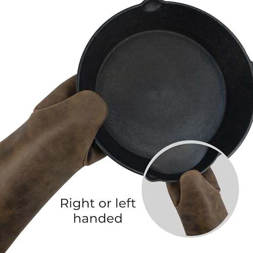 Cast Leather Co. OVEN MITT GLOVE Heat Resistant, Potholder For Kitchen, Cooking Accessory, Full Grain Leather thumb #2