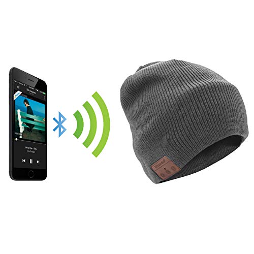 SoundBot SB210 HD Stereo Bluetooth 4.1 Wireless Smart Beanie Soft Knit Headset Musical Knit Headphone Speaker Hat Speakerphone Cap, 5Hrs Music Streaming & 7Hrs Hands-Free Talking, Built-in Mic (Grey) - Thumbnail 4
